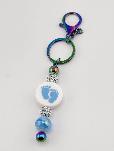 Blue Footprints Keychain